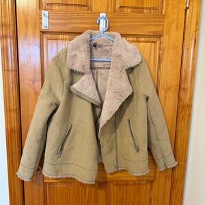 Tan Faux Shearling Jacket